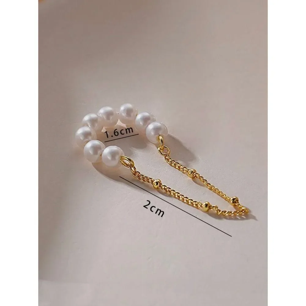 Women's ear earrings, piercing-free clip earrings, pearls, chain, fashion